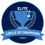 blue badge for circle of champions elite status