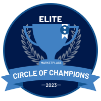 blue badge for circle of champions elite status