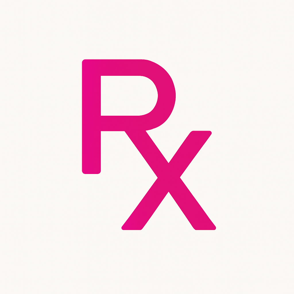 Ambetter RX Ambetter Health Insurance prescription coverage icon showing a pink RX symbol to represent affordable medication and pharmacy benefits.