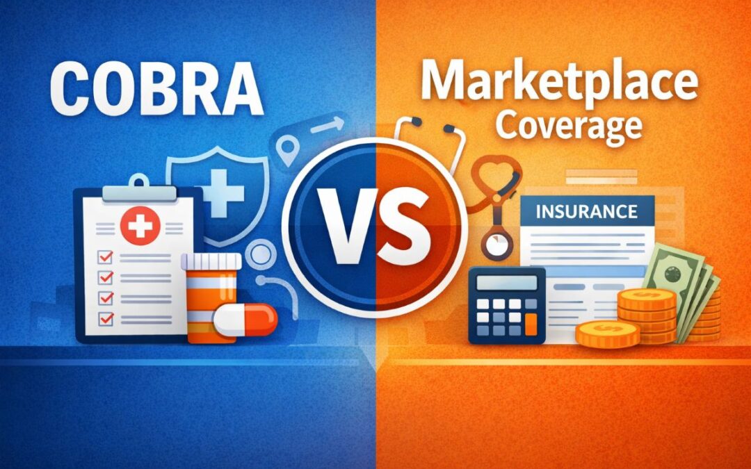 COBRA vs Marketplace coverage comparison showing health insurance options and cost differences