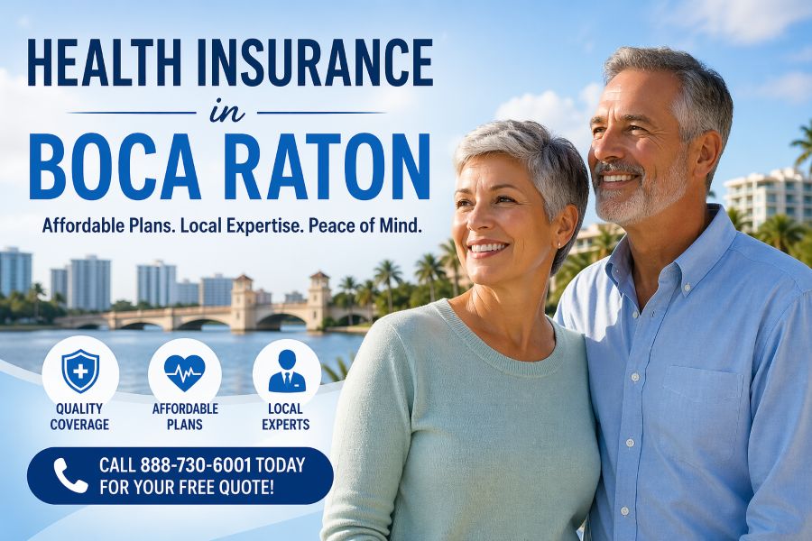 Health Insurance in Boca Raton Florida senior couple waterfront coverage plans