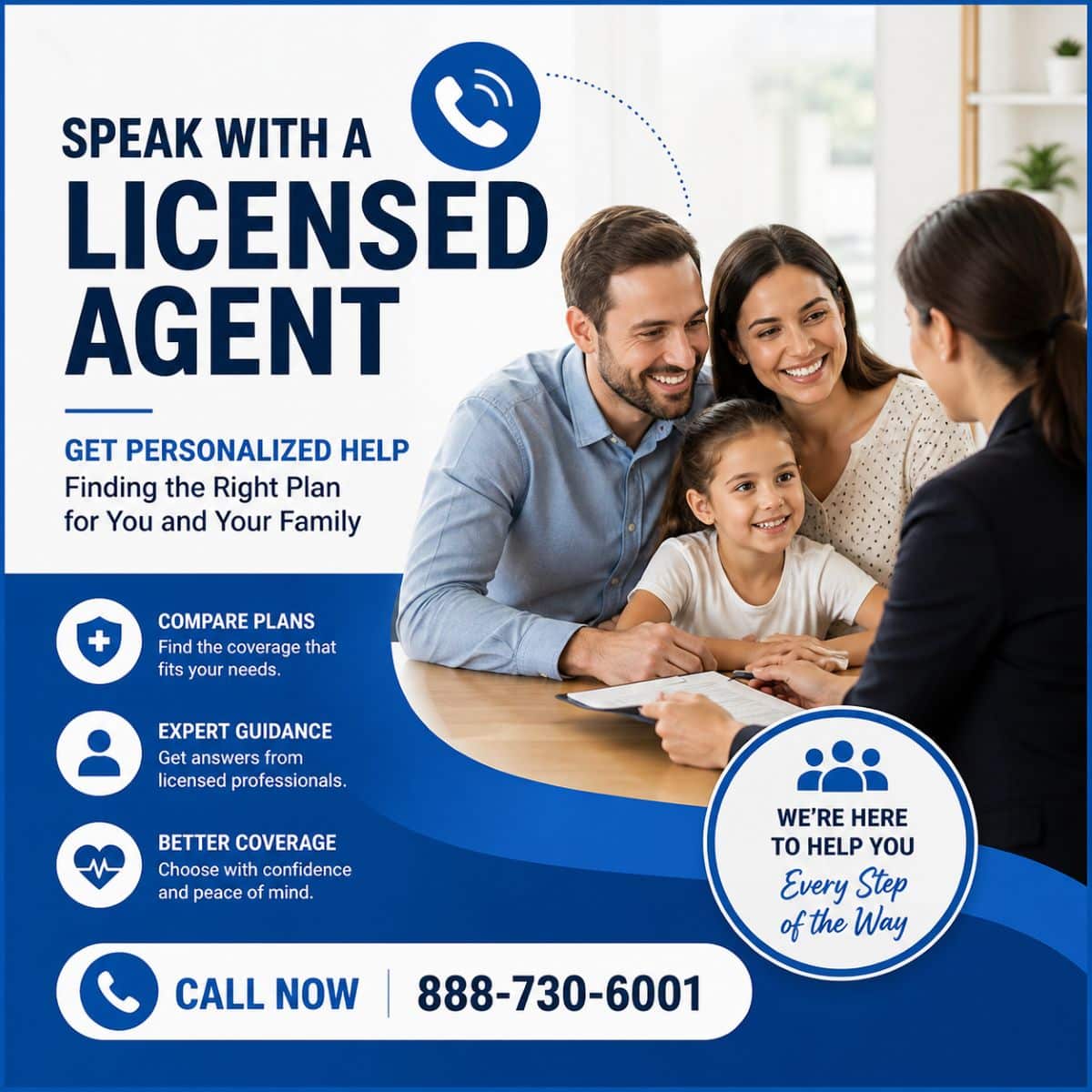 Speak with a licensed agent at Vivna Insurance for personalized health insurance guidance and affordable coverage options