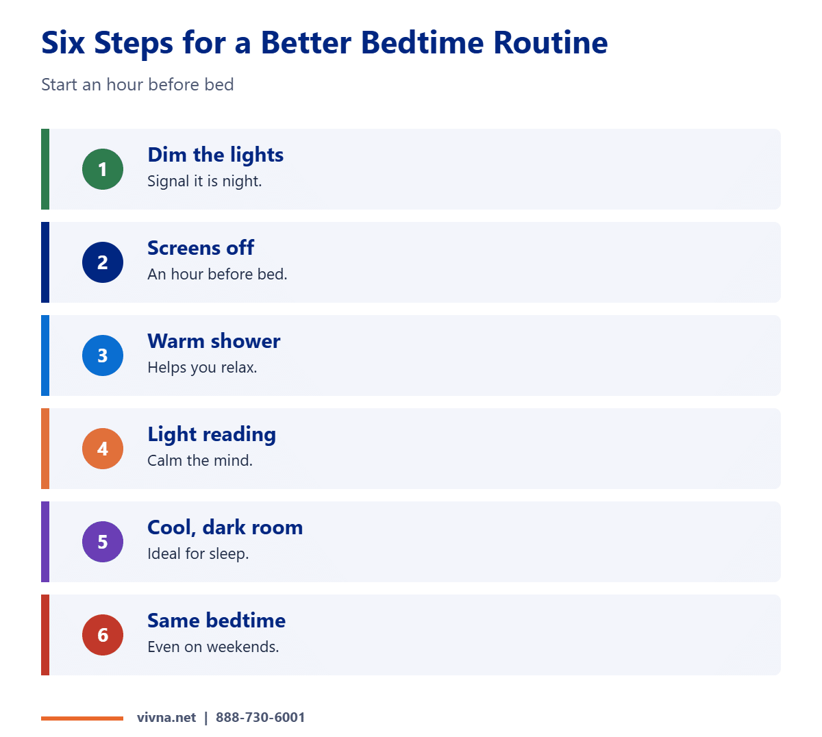 Six steps for a better bedtime routine