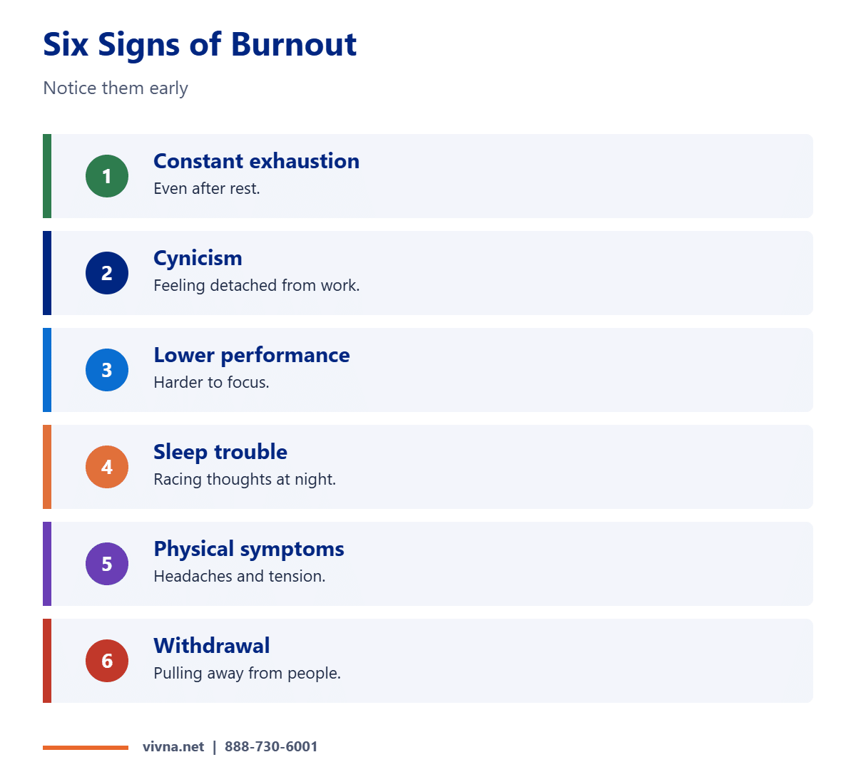 Six burnout warning signs