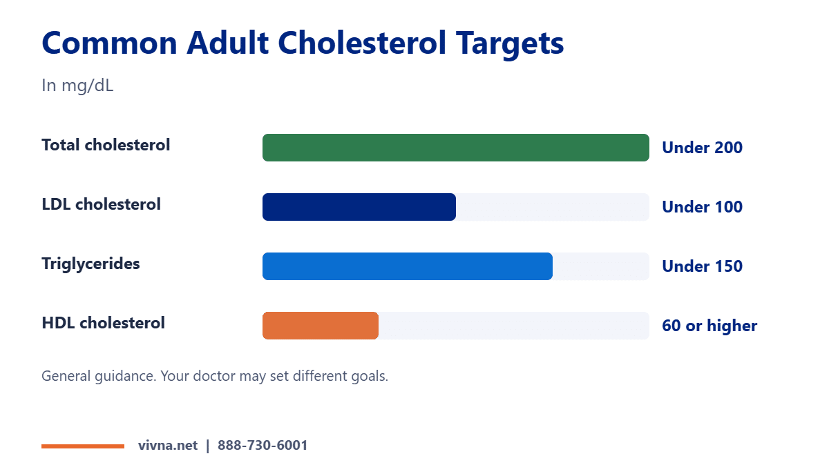 Cholesterol screening targets chart