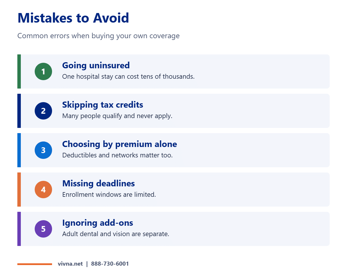 Coverage without an employer mistakes to avoid