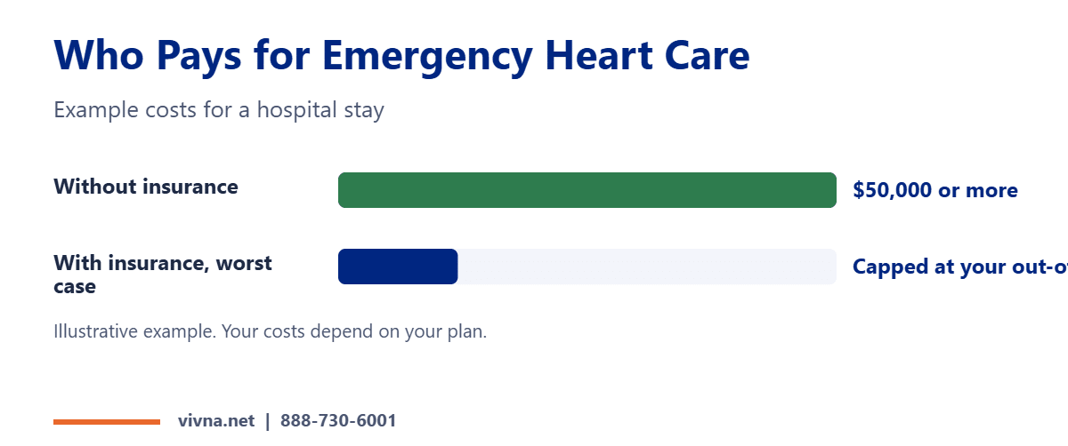Emergency room heart care cost example