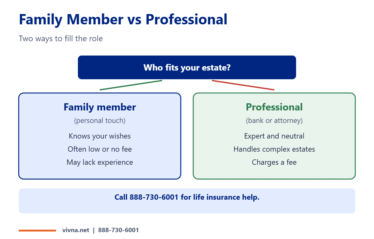 Family vs professional personal representative comparison