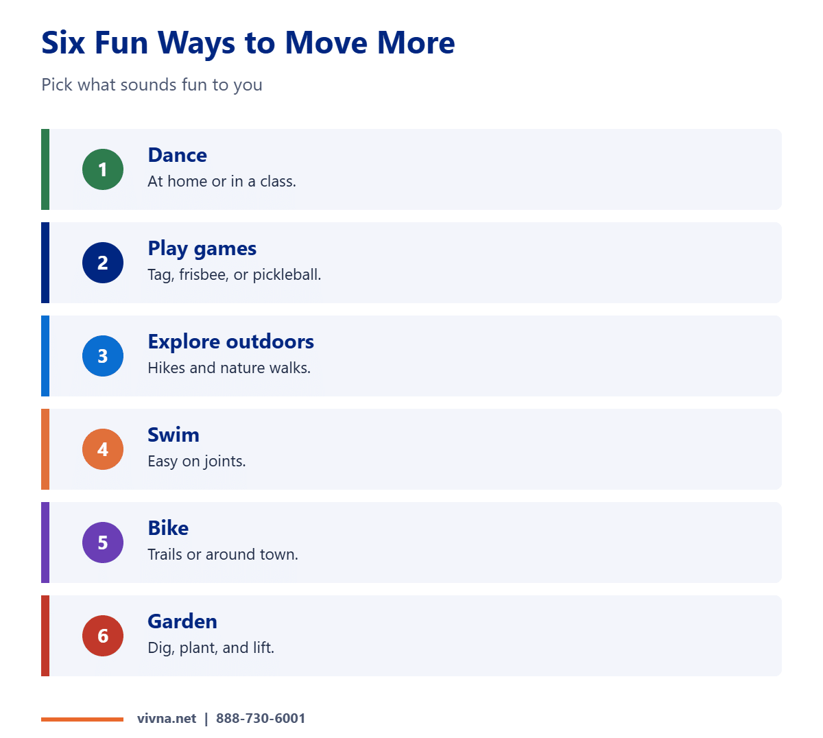 Six fun physical activity ideas