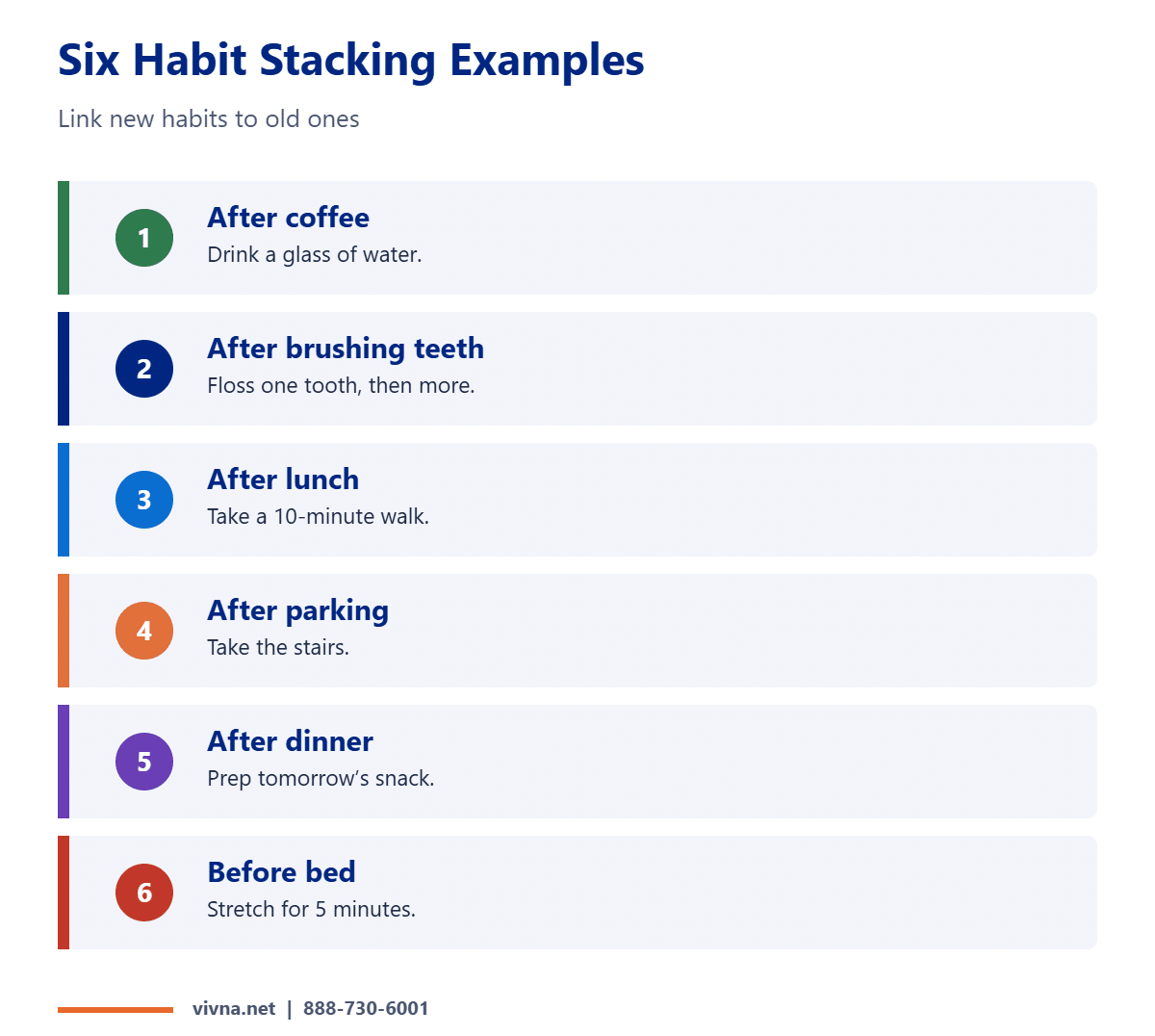 Six habit stacking examples