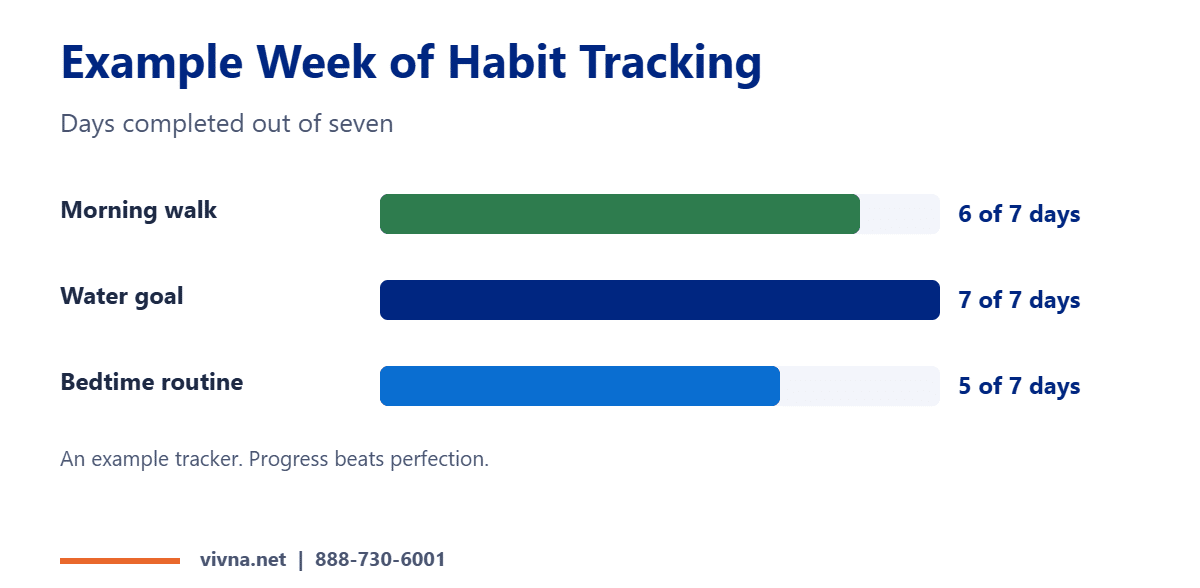 Habit tracking weekly example chart