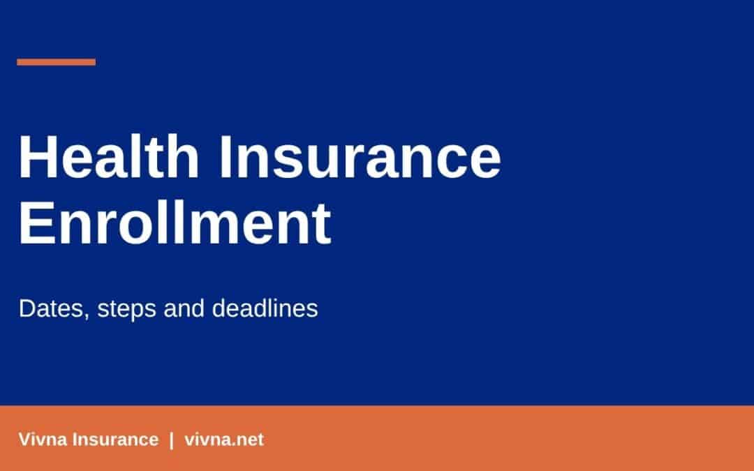 Health insurance enrollment header covering dates, steps and deadlines
