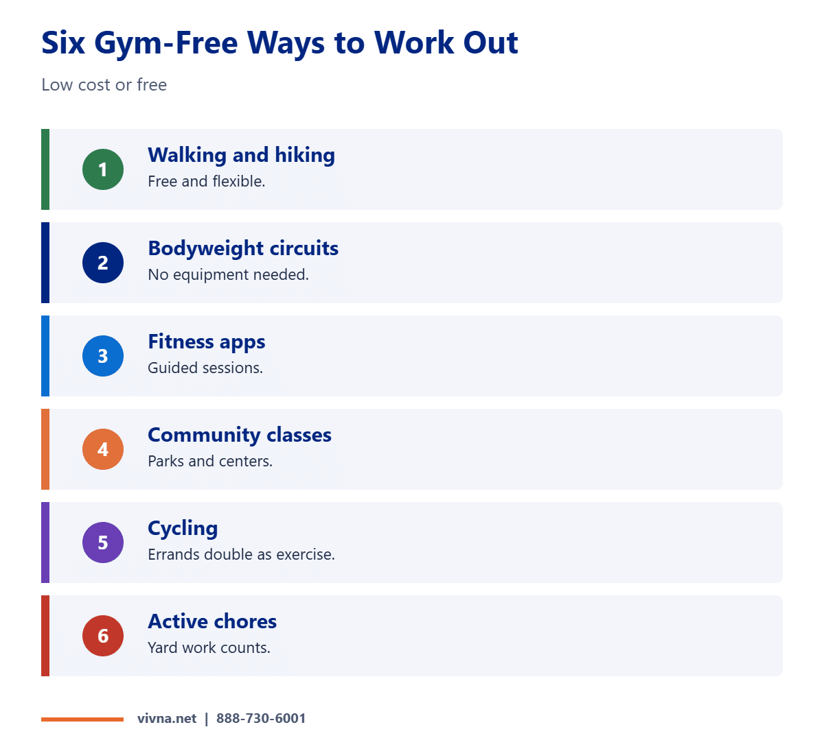 Six home workouts and outdoor exercise options