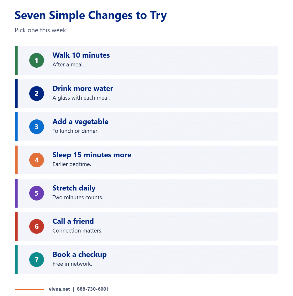 Seven simple changes for better health