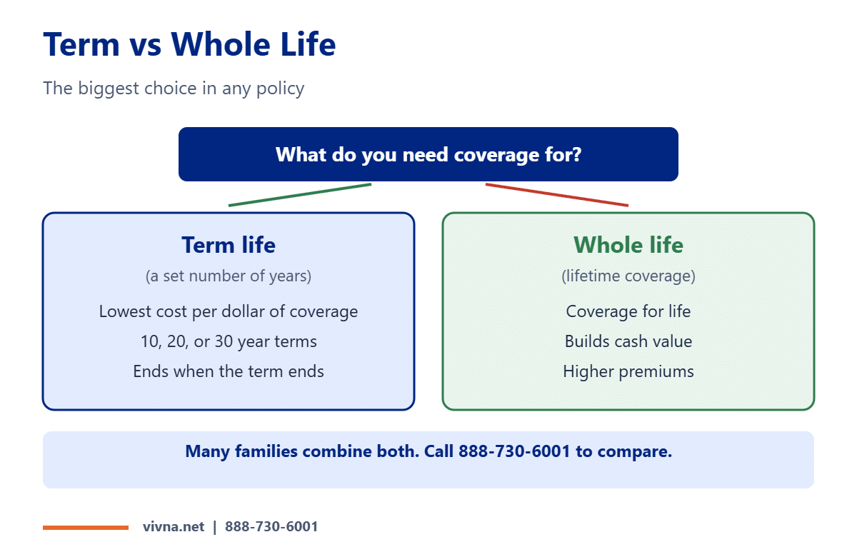 Term vs whole life insurance compared