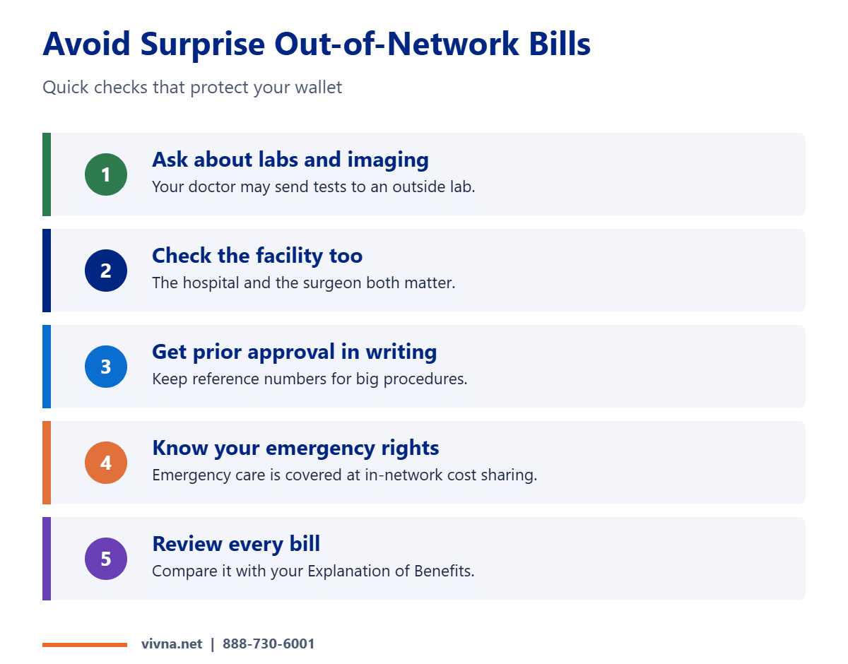 UnitedHealthcare network checklist to avoid out-of-network bills