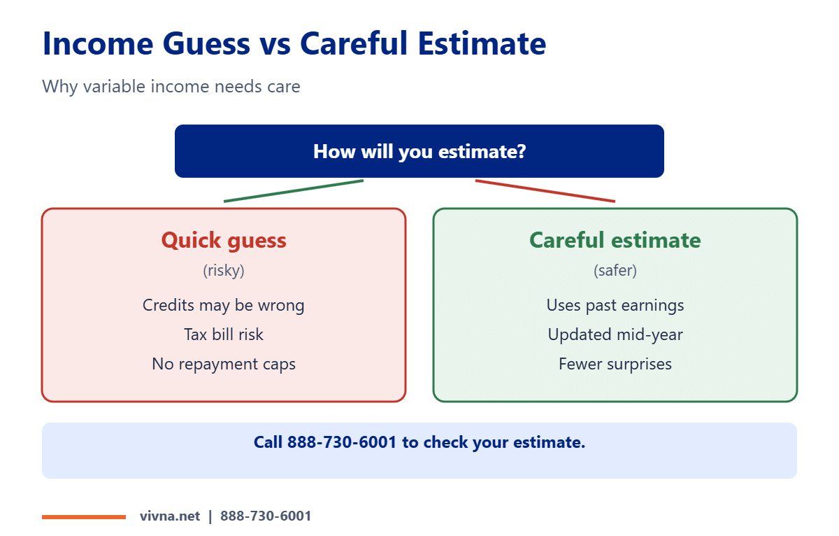 Variable income estimate comparison