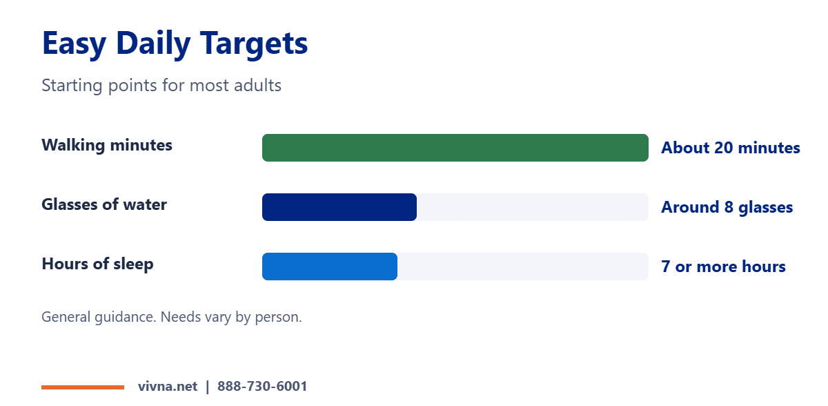 Walking and water daily targets chart